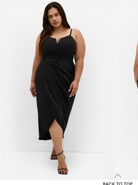 City Chic Black Midi Dress with Tulip Skirt